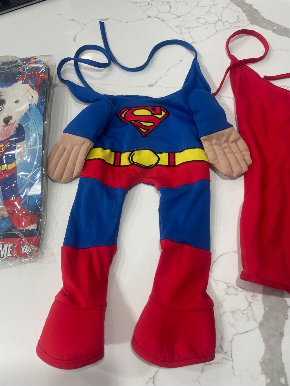 Superman pet Costume in Blue & Red for small dogs or cats